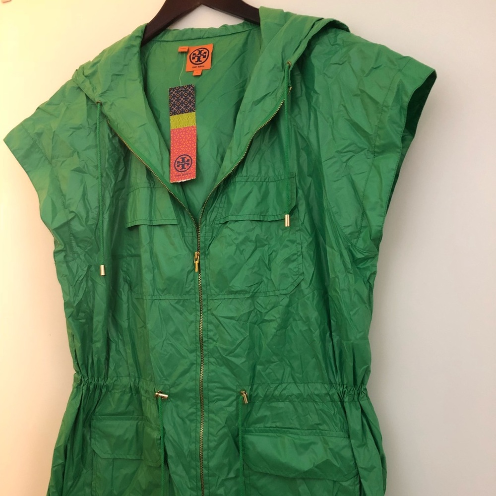 NWT - Tory Burch Rain Jacket - Green/L